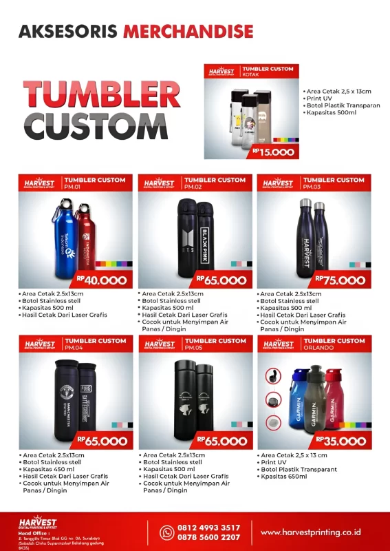 custom botol tumbler merchandise 