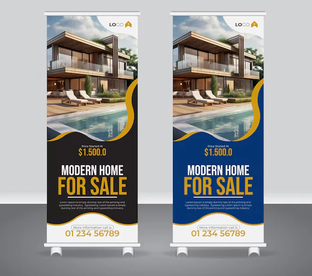 standing door banner properti
