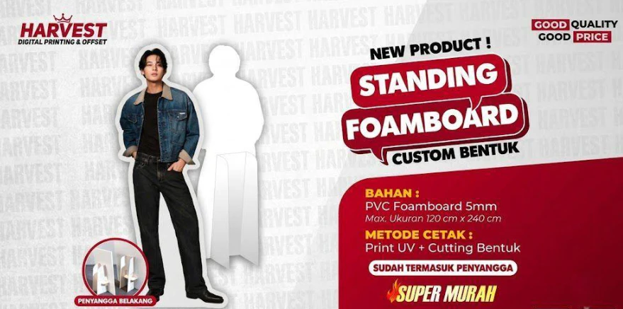 cetak standee foamboard