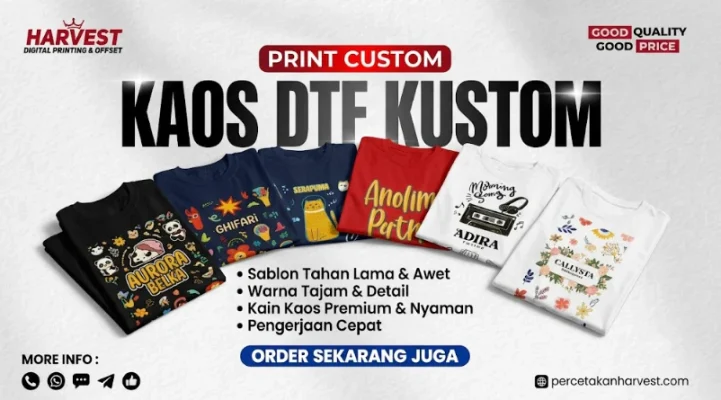 Cetak Kaos Sablon DTF Surabaya
