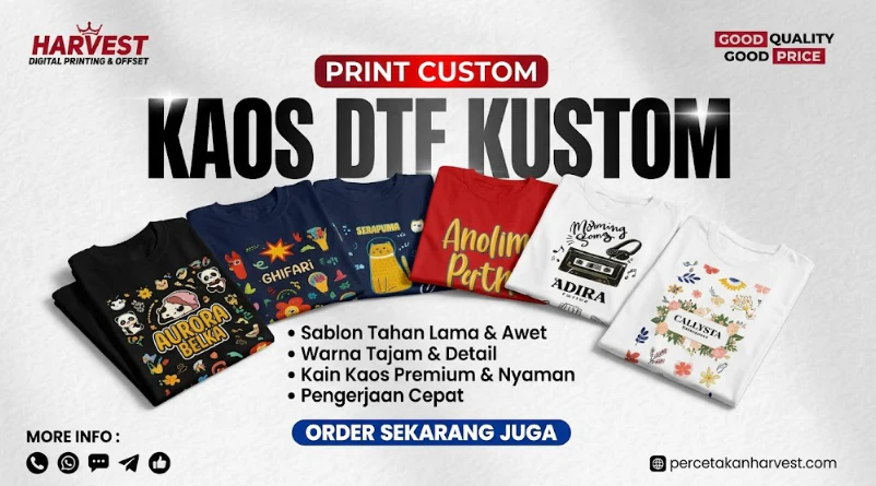 Cetak Kaos Sablon DTF Surabaya