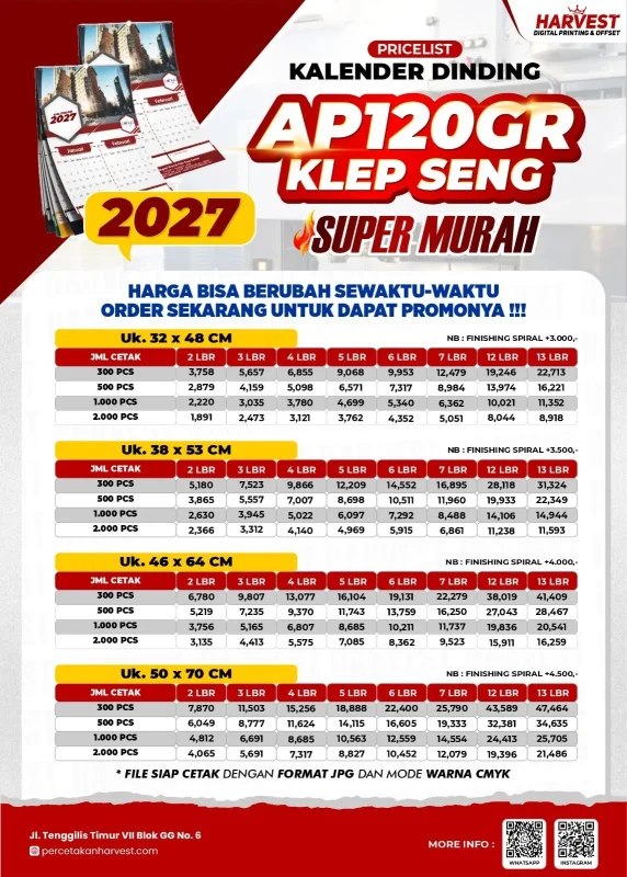 cetak kalender dinding ap120gr