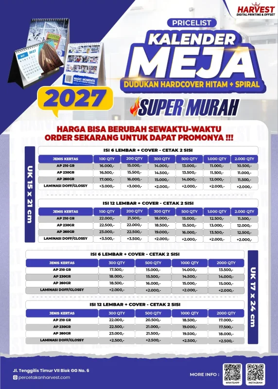 cetak kalender meja